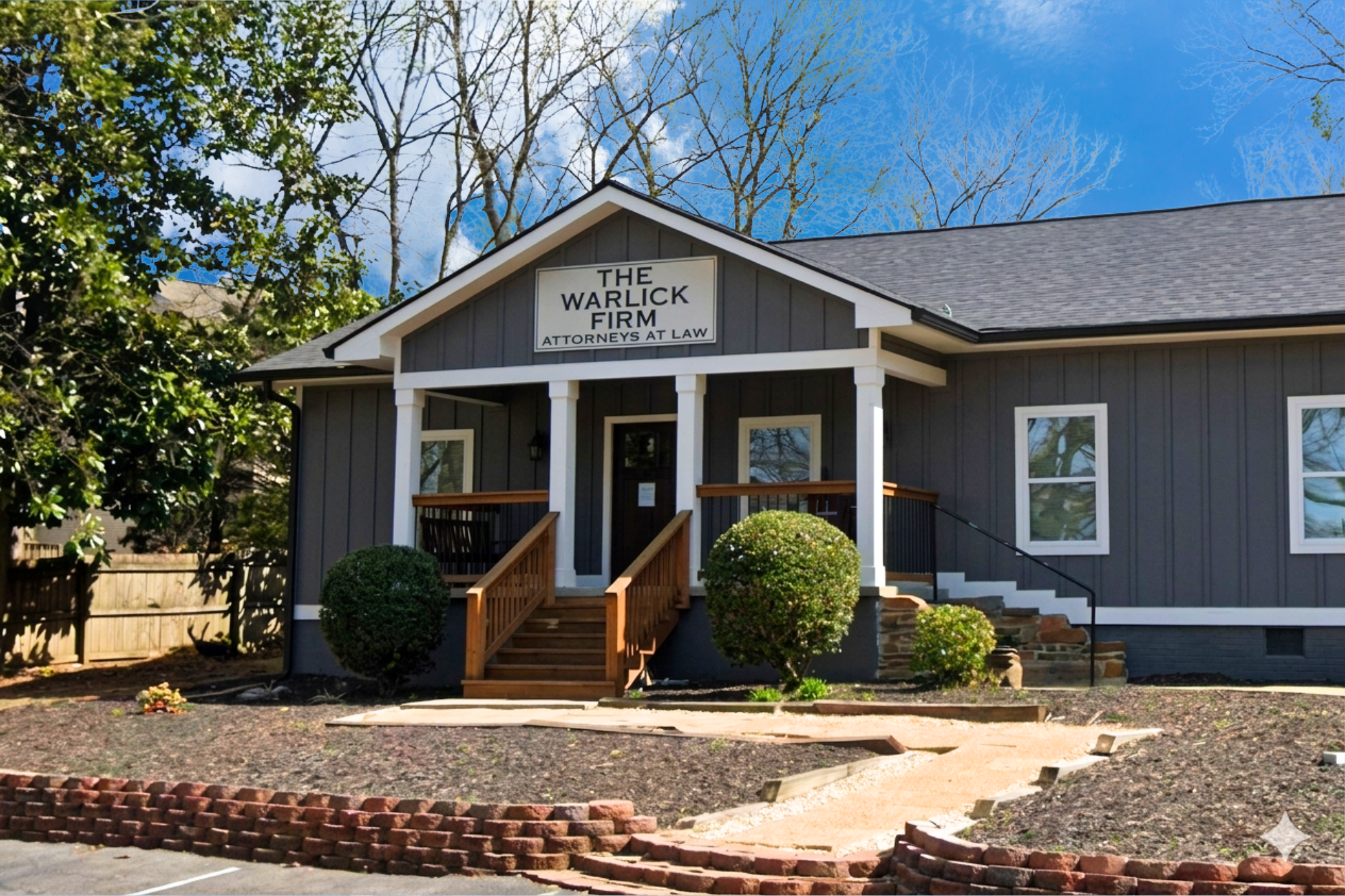 Outside view of The Warlick Personal Injury Law Firm building in Woodstock, Georgia representing clients in personal injury and premises liability cases