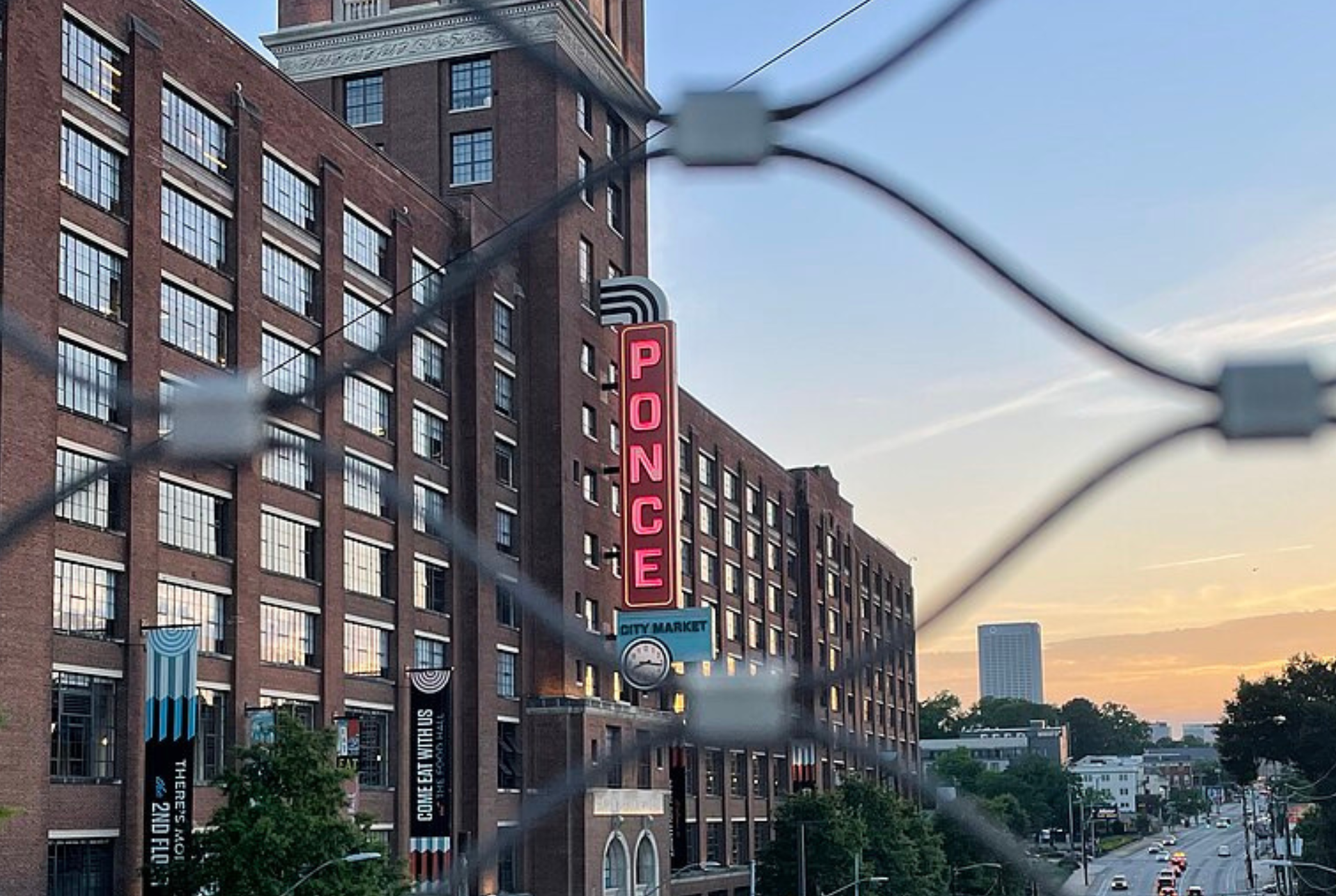 Ponce City Market viewed from the Atlanta BeltLine near the area where a 29-year-old man was stabbed to death in Atlanta. Photo by Tyler Lahti.